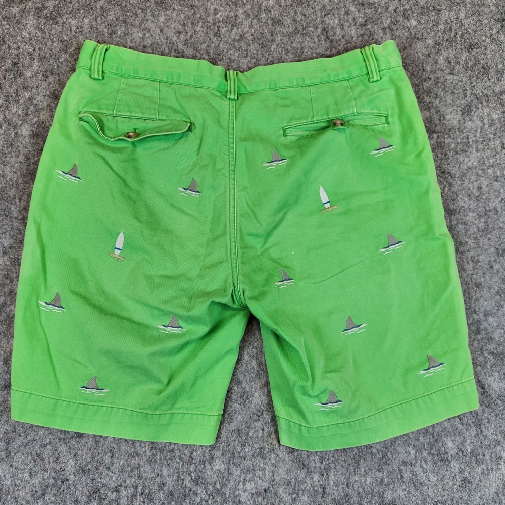Polo Ralph Lauren Bedford Chino Shorts Men 35 Green Shark Sailboat Embroidered‎ - Picture 11 of 14